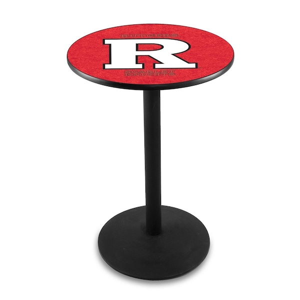 36" Blk Wrinkle Rutgers Pub Table